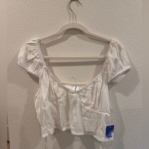 Abound White Puff Sleeve Blouse